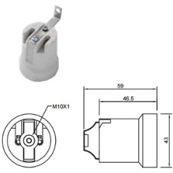 PORTALAMPADE E27 PORCELLANA STAFFA PIEGATA ART.0072/74