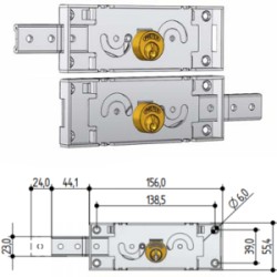 SET SERRATURA X SERRANDA LATERALI ACCOPPIATE PZ.2 PREFER 0711