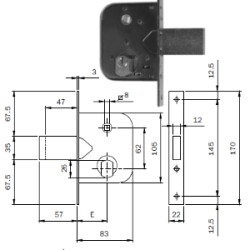 SERR. X PORTE FERRO SCROCCO 1 MAND. E.45 ISEO