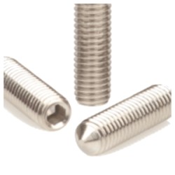 GRANO A CAVA ESAGONALE PUNTA CONICA DIN 914 M8X30 INOX A2