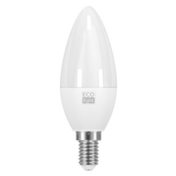 LAMPADINA CANDELA A LED ECOLIGHT 8W E14 806 LUMEN 3000K