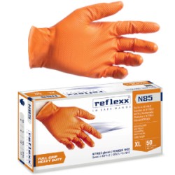 GUANTI NITRILE S/POLVERE MM.0,15-0,20 TG.XL ARANCIO PZ.50 ART.N85