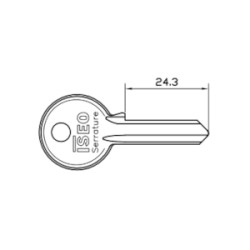 CHIAVE GREZZA X LUCCHETTI CITY MM.40 - CILINDRI F5 8300/8400/8420 5SP DX ISEO ART.020159