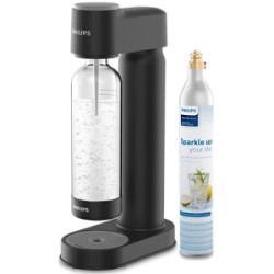 GASATORE SODA MAKER LITE NERO PHILIPS + BOTTIGLIA + BOMBOLA