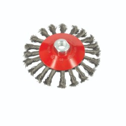 SPAZZOLA CONICA C/MAZZETTI RITORTI MM.100 M14 ACCIAIO SF K ART.SC0027