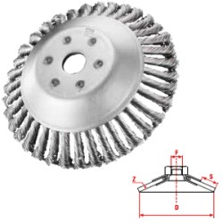 SPAZZOLA CONICA X DECESPUGLIATORE MM.200 ACCIAIO ART.CZ200 ART.0319