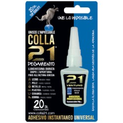 ADESIVO CIANOACRILICO LIQUIDO GR.20 COLLA 21