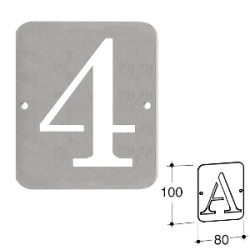 NUMERO CIVICO 4 ACCIAIO INOX SATINATO N4-001