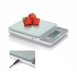 BILANCIA CUCINA ELETTRONICA RICARICABILE VETRO BIANCA KS1320W