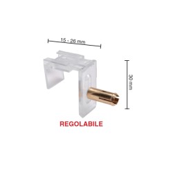 SUPPORTO IN POLICARBONATO TRASP. REGOLABILE X BRIS "DISCRETO" 15-26X30 PZ.2