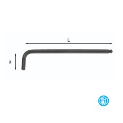 CHIAVE ESAGONALE LUNGA PIEGATA T/SFERICA 280 LTS 2