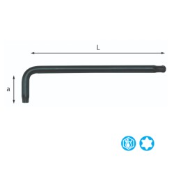 CHIAVE ESAGONALE LUNGA PIEGATA T/SFERICA TORX T40 280 LTSTX