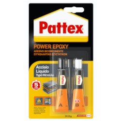 PATTEX POWER EPOXY ACCIAIO LIQUIDO GR.15 PZ.2