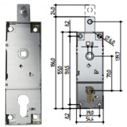 SERRATURA X BASCULANTE CILINDRO SAGOMATO PREFER 6561