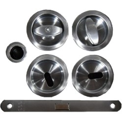 KIT SERRATURA X PORTE SCORREVOLI DA 50 CROMO SAT. C/POMOLO+CHIAVE