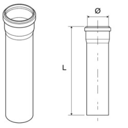 TUBO SCARICO C/BICCHIERE D.50 MM.1000