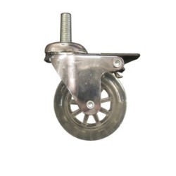 RUOTA TRASPARENTE PERNO M8 E FRENO MM.50