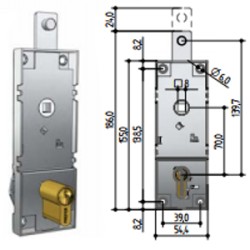 SERRATURA X PORTE BASCULANTI S/CILINDRO 581 PREFER