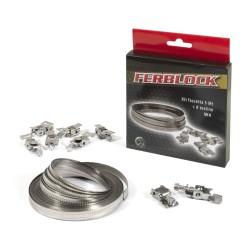 FASCETTA STRINGITUBO IN ROTOLO MM.9 MT.3 + GANCI PZ.8 INOX AISI 430 W2