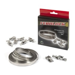 FASCETTA STRINGITUBO IN ROTOLO MM.9 MT.5 + GANCI PZ.8 INOX AISI 430 W2