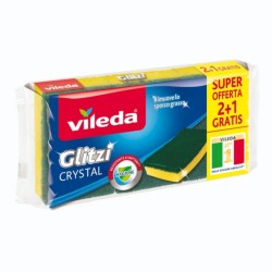 SPUGNA CUCINA ACCOPPIATA GLITZI CRYSTAL PZ.2+1 VILEDA ART.169100