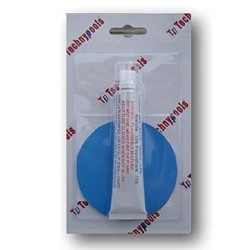 KIT RIPARAZIONE PISCINA COLLA + PEZZE DI POLIESTERE E PVC