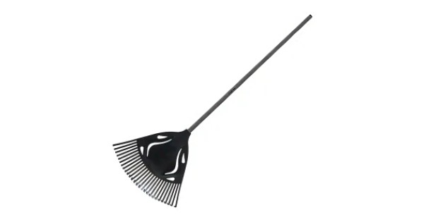 Scopa Per Erba E Foglie Verdemax 3959 Con 20 Denti In Plastica E Manico In Bambù PVC 120 Cm - Leggera E Pratica